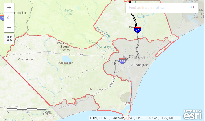 Brunswick County MPO and RPO Boundaries